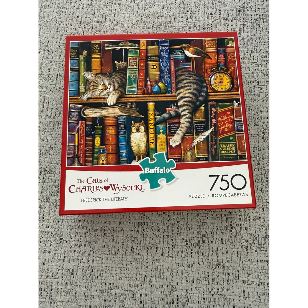 Buffalo Games Charles Wysocki Frederick the Literate Cat Jigsaw Puzzle 750 Piece